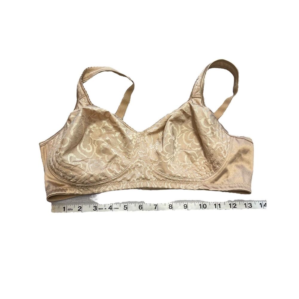 Playtex 18 Hour Wirefree Bra Women's 38C Nude Nylon Stretch Adjustable Strap - Picture 3 of 6